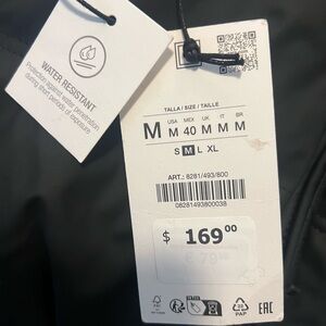 Zara Water Resistant Black Puffer